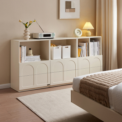 全友家居 斗柜客厅隔断柜奶油风收纳储物柜落地靠墙置物柜边柜