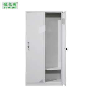 豫亿腾钢制加厚员工铁皮更衣柜储物寄存包鞋柜泳池车间职工宿舍浴室换衣柜多门带锁柜灰白色可定制二门更衣柜