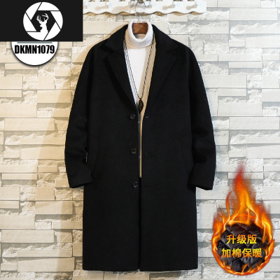 HongZun冬季毛呢子风衣男中长款大码大衣2020年新款韩版潮流加厚帅气外套风衣