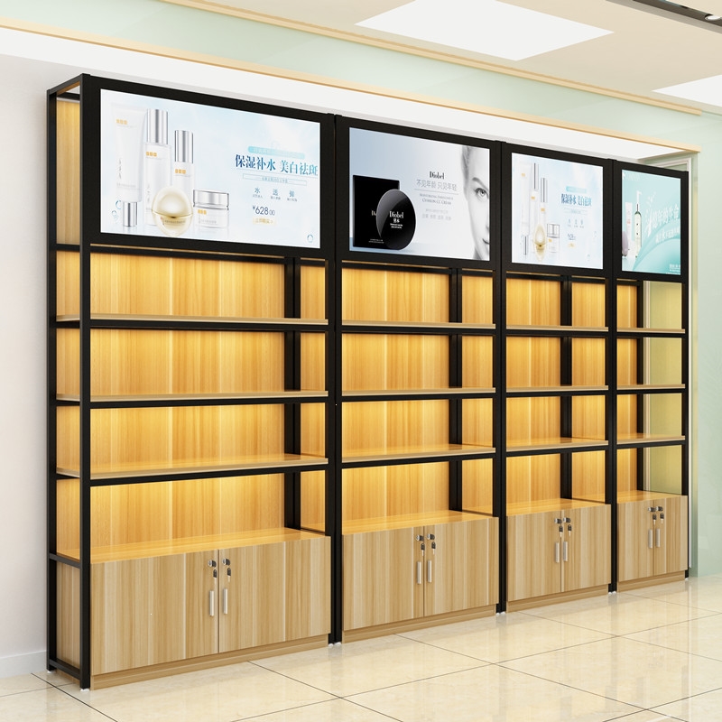 超市货架展示架店面化妆品展示柜古达产品展柜货柜烟柜样品展示架展架