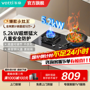 [全网热卖]华帝(vatti)5.2KW火力燃气灶大火双眼灶厨房家用台式嵌入式灶具i10071B 天然气(液化气备注)