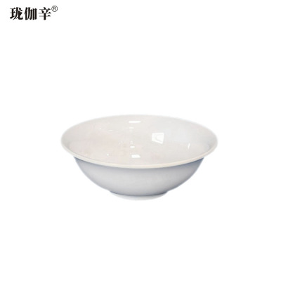 珑伽辛 耐高温加厚白色密胺碗 5英寸/个