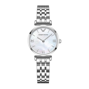 新奇特正品精致小巧百搭女士石英表防水钢带白月光手表女新款轻奢小众小表盘学生女表X-77