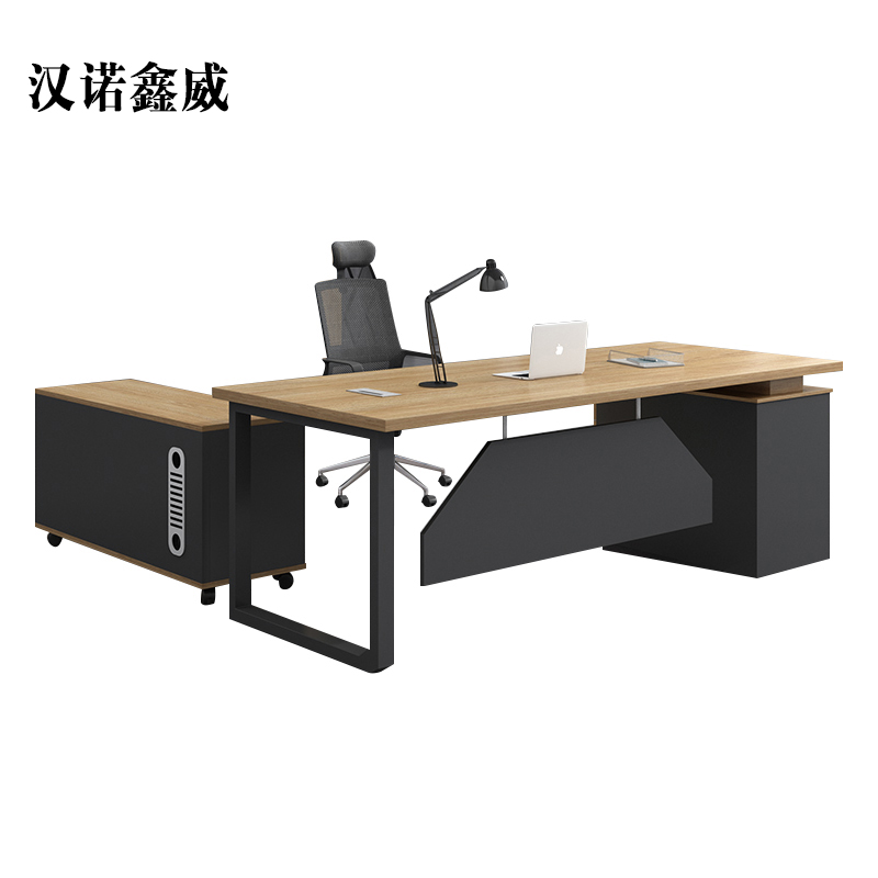 汉诺鑫威办公桌椅组合单人老板桌简约现代主管职员电脑经理桌子办公室家具[工厂现做 7天内发货]