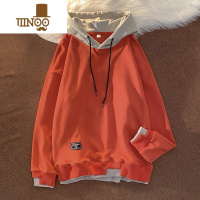 YANXU奶橘色感卫衣男连帽oversize潮牌痞帅炸街假外套vintage
