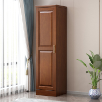 青木川 简约现代实木小衣柜家用主卧室房间出租房单开门单人收纳柜储物柜单人衣柜小型迷你50厘米木质衣橱