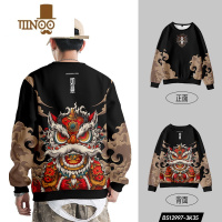 YANXU国潮醒狮男士长袖卫衣2023秋装节日表演出服DIY定制中国风ins潮牌