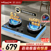 万和(Vanward)[新升级蓝莲花B9S]5.2kW猛火燃气灶嵌入式家用煤气双炉灶具新国标一级能效 液化气