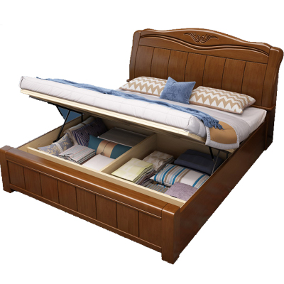 臻远 ZY-SMC-107 实木床 1.8*2.0米气压高箱 单位:1张