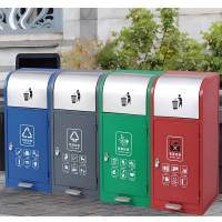 匹牧商用户外垃圾桶单桶分类红色30L脚踏单位:个