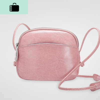 2020新款皮小包包女包简约女士复古牛皮斜挎包红色贝壳包new lake女斜