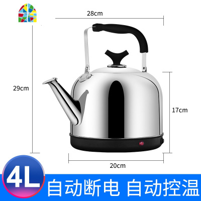 封后电热水壶家用大容量全自动断电保温一体茶壶 304不锈钢电壶烧水壶 FENG 5升(加厚升级款)304不锈钢+自动断电