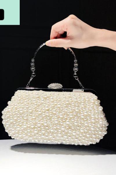 2019新款晚宴包宴会名媛手拿包晚礼服旗袍搭配珍珠包包女小手提包NEW LAKE女手包