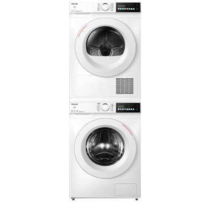 东芝 DG-10T13BF+DH-10T13BF 10公斤洗烘套装超薄全嵌滚筒洗衣机+全自动热泵式变频烘干机 玉兔