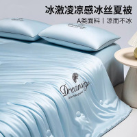 A类凉感冰丝夏凉被四件套轻奢可机洗夏被夏季礼品空调被亲肤薄被