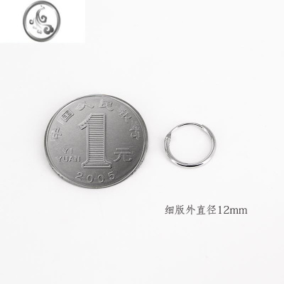 JiMiS925银银耳圈耳环男女潮款耳扣韩版气质耳钉精致圆圈耳骨钉养耳洞