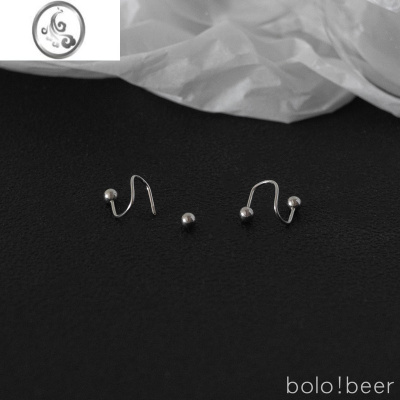 JiMibolo港风弹簧圆珠耳钉女夏季新款轻奢小众设计高级感耳环耳圈耳饰