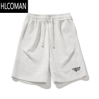 HLCOMAN美式刺绣短裤男款夏季潮牌设计感褶皱五分裤vibe高街宽松休闲中裤