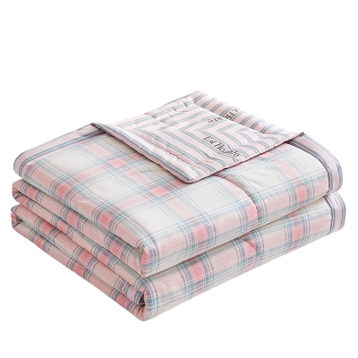 铭思沃夏凉被150*200cm条 粉格