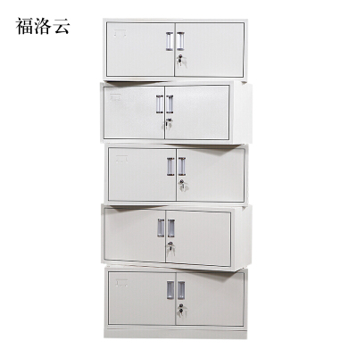 福洛云钢制文件柜档案柜财务凭证柜带锁储物柜铁皮柜书柜分五节文件柜