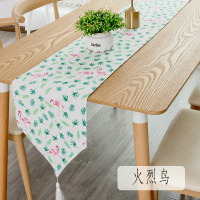 北欧桌旗现代简约茶几桌旗布长条餐桌茶台布艺鞋柜布盖巾 火烈鸟 30*220cm(适合160-180cm左右桌子茶桌柜子)