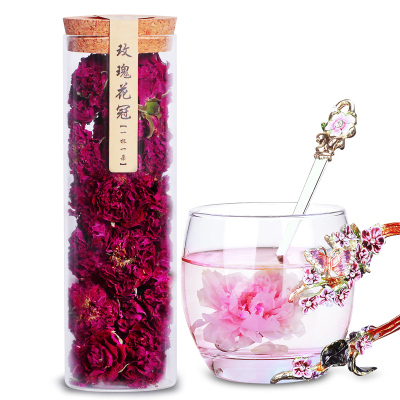 陌上花开大朵玫瑰花茶平阴玫瑰干玫瑰玫瑰花冠一杯一朵罐装