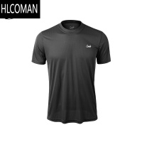 HLCOMAN男子跑步运动训练速干短袖T恤透气马拉松上衣多巴胺
