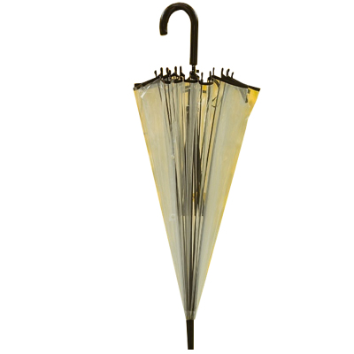 半自动钢骨玻纤伞架 POE伞布 塑料弯手柄YF-L2021015