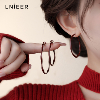 安可拉红莫比乌斯耳环女大耳圈高级感耳钉2025新款秋冬气质耳饰送女朋友老婆情人节七夕生日礼物