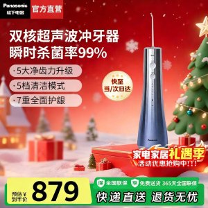 松下(Panasonic)电动冲牙器立式手持超声波洗牙器杀菌洁牙便携式美牙仪水牙线送女男友生日圣诞节礼物EW1533