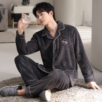 珊瑚绒睡衣男款冬季加厚加绒秋冬天男士法兰绒高级感家居服加大码