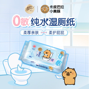 清风纯水湿厕纸家庭实惠装洁厕湿巾私处擦屁屁股男士女士专用女性60片*1包