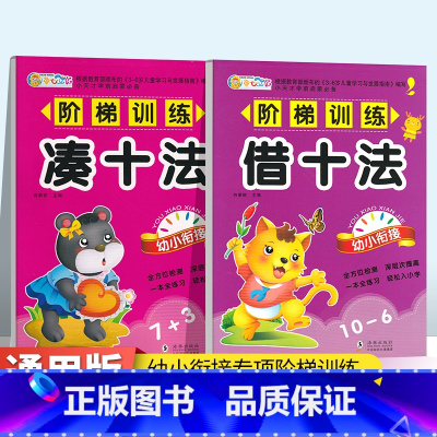 [正版]全2册 凑十法借十法专项练习 10以内20以内加减法幼小衔接幼儿园数学题算数本大班升一年级数学幼儿书学前班天天