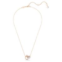 Swarovski[送女友]玫瑰金心形锆石项链精美双环设计女士时尚 pendant首饰