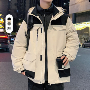 羽绒服冬季新款白鸭绒绒加厚防风美式冲锋衣夹克外套工装羽绒服男