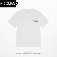 HLCOMANNELY美式字母印花短袖T恤男女2025新款宽松半袖上衣
