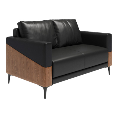 臻远 双人位牛皮沙发 ZYJJ-80226 双人位:1450*800*800mm (黑色)