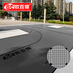 欧百娜悬浮地板篮球场地垫室外幼儿园学校操场小区拼装塑胶运动地板 满天星软塑