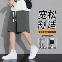 男装夏季新款短裤男高街复古纯色休闲裤宽松运动五分裤基础款