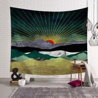 美帮汇复古森林山形床头卧室墙壁挂毯INS北欧装饰挂布壁画背景布 图三 150高*200宽