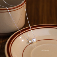 s925纯银项链女时尚简约气质高级感盒子链轻奢珠子吊坠锁骨链批发送女朋友老婆情人节七夕生日礼物