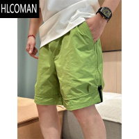 HLCOMAN2025夏季速干拉链工装短裤男纯色运动休闲五分裤子简约透气大裤衩