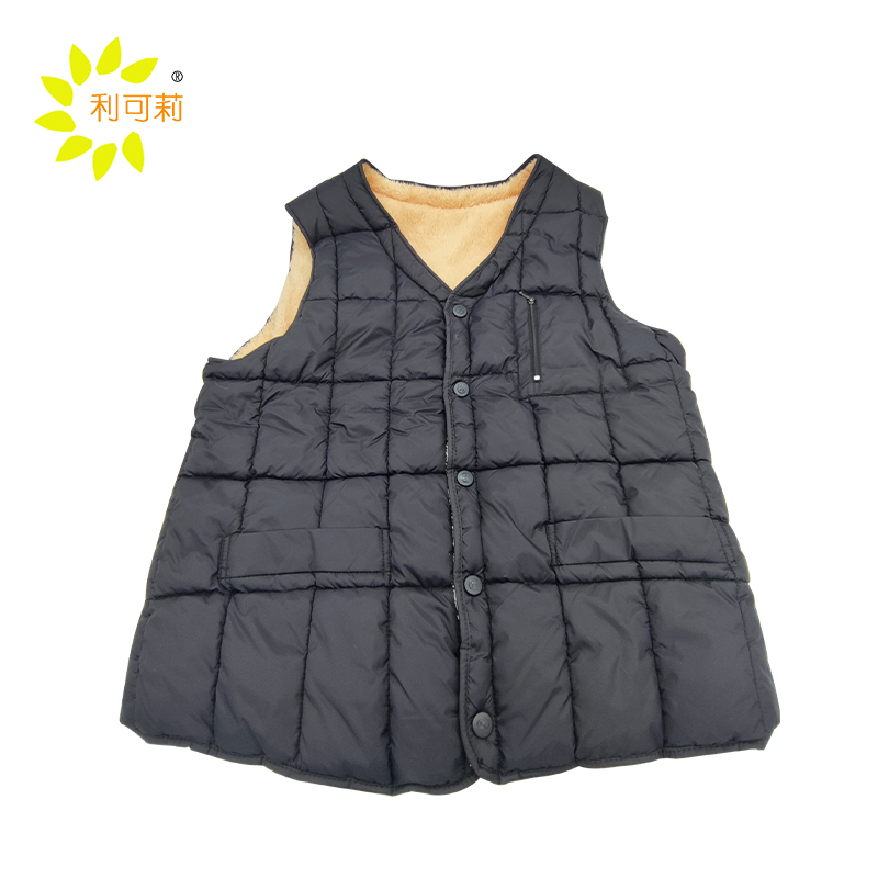 利可莉 羊毛马甲 黑色加绒S-4XL/件