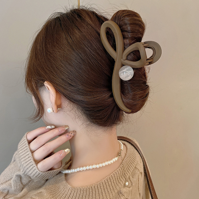 高级感美拉德珍珠抓夹女精致简约后脑勺盘发发夹小众设计发饰发卡送女朋友老婆情人节七夕生日礼物