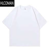 HLCOMAN夏季新款280g纯色短袖t恤男款oversize潮牌街头简约体恤