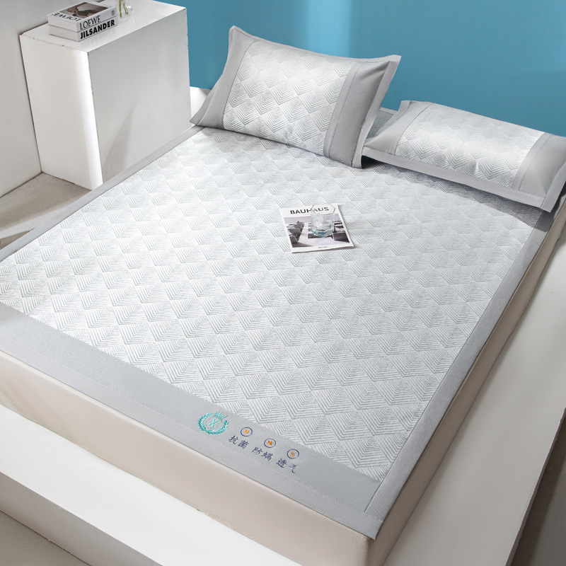 冰丝凉席夏季三件套床席款可折叠空调席家用夏天1.8米床笠款席子