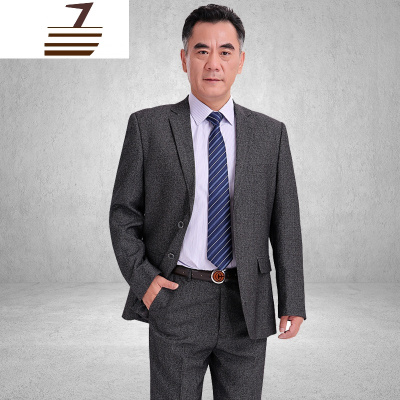 NEWLAKE中老年西服套装男冬季父亲西装宴会婚礼爸爸西装厚款宽松休闲正装