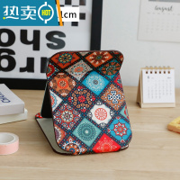 敬平小镜子化妆镜台式桌面可立家用小型便携办公室学生宿舍折叠梳妆翻便携式用镜 绚丽民族-小号