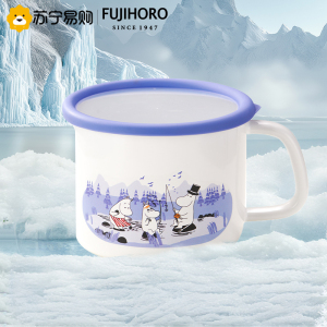 FUJIHORO富士日本进口姆明杯碟套装日式餐盘餐具家用碟子泡面杯子14CM多用杯杯子