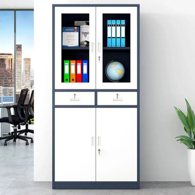 定制办公柜 钢制铁 办公室资料隔板 灰白中二斗